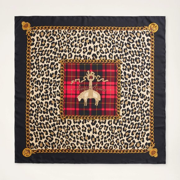 Brooks Brothers Accessories - Brooks Brothers Silk Leopard Golden Fleece® Chain Scarf